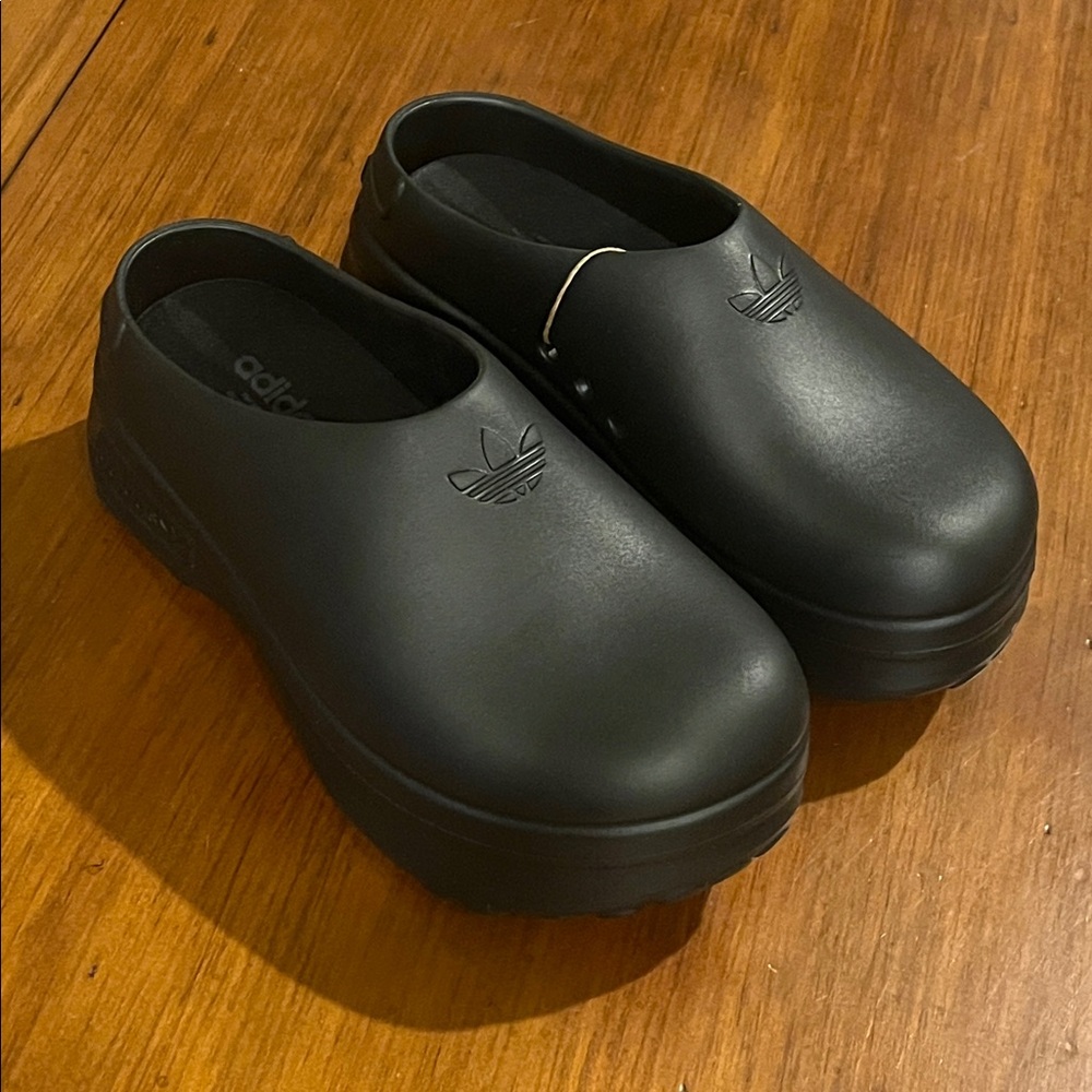 Adidas Stan Smith Mule Shoes Sandals new black Women’s Size 7 - Picture 2 of 11